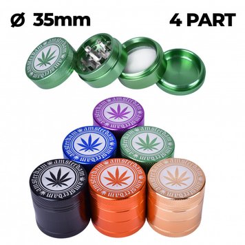 Гріндер металевий Amsterdam Leaf Grinders 4part d:40mm 46343 - фото інтернет-магазина Кальянер