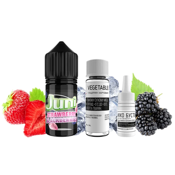 Набір для самозамісу Juni Silver Ice Strawberry Blackberries (Полуниця Ожина Лід, 50 мг, 30 мл)