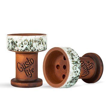 Чаша Gusto Bowls Rook Classic White Green 4405 - фото інтернет-магазина Кальянер