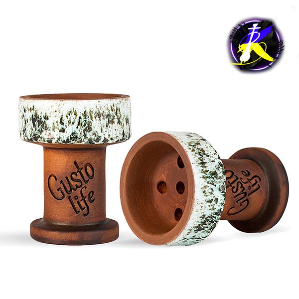 Чаша Gusto Bowls Rook Classic White Green 4405 - фото інтернет-магазина Кальянер