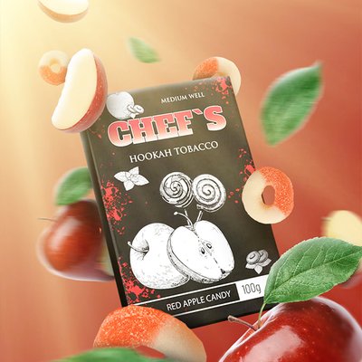 Табак Chefs Red apple candy (Яблочные Конфеты, 100 г) 6133 - фото интернет-магазина Кальянер