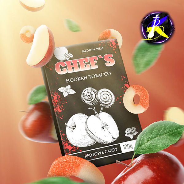 Табак Chefs Red apple candy (Яблочные Конфеты, 100 г) 6133 - фото интернет-магазина Кальянер
