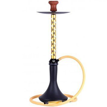 Кальян Yahya Aludots Yellow на колбі Craft Black Mate 75 см 3246 - фото интернет-магазина Кальянер