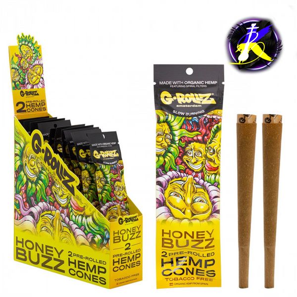 БУМАГА ДЛЯ САМОКРУТОК G-ROLLZ - 2X HONEY FLAVORED PRE-ROLLED HEMP 975774 - фото интернет-магазина Кальянер