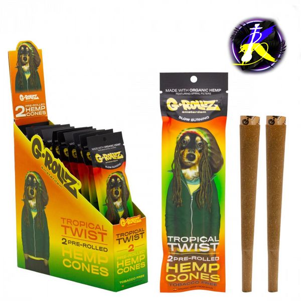 БУМАГА ДЛЯ САМОКРУТОК G-ROLLZ - 2X MANGO FLAVORED PRE-ROLLED HEMP 746384 - фото интернет-магазина Кальянер