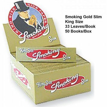 Бумага для самокруток GOLD Smoking Slim KingSize 33 86484 - фото интернет-магазина Кальянер