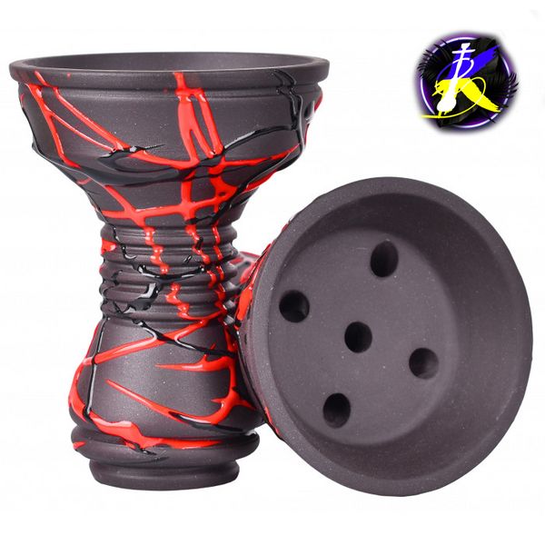 Чаша для кальяну Gusto Bowls Killa Bowls Black Glaze Red 55550 - фото інтернет-магазина Кальянер