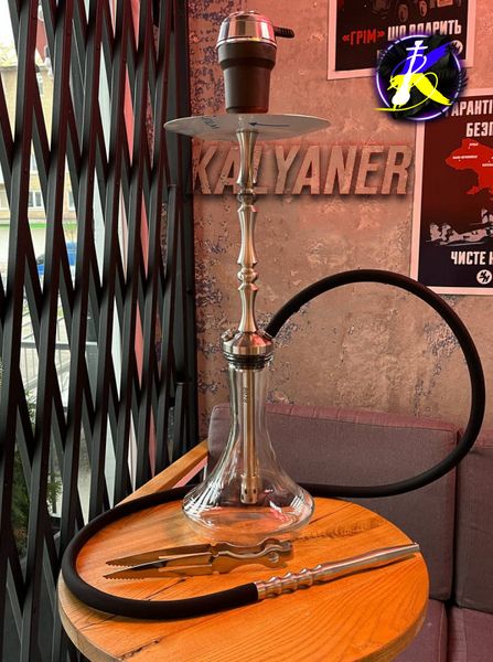 Кальян Sky Hookah Classic Silver в полном комплекте на колбе Craft Clear 65 см 344364 - фото интернет-магазина Кальянер