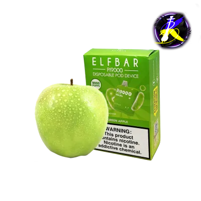 Elf Bar Pi9000 Green Apple (Зеленое яблоко) Одноразовый POD 918 - фото интернет-магазина Кальянер