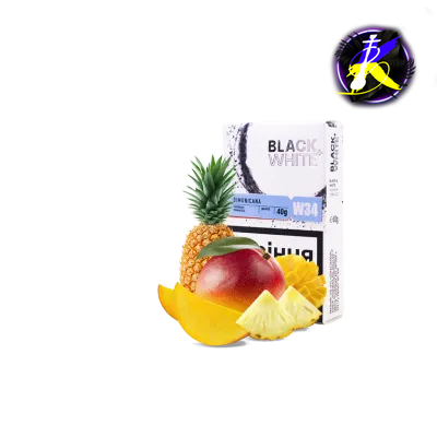 Табак Black&White Dominikana (тропические фрукты, 40 г)   9883 - фото интернет-магазина Кальянер