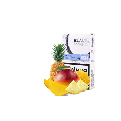 Табак Black&White Dominikana (тропические фрукты, 40 г)   9883 - фото интернет-магазина Кальянер