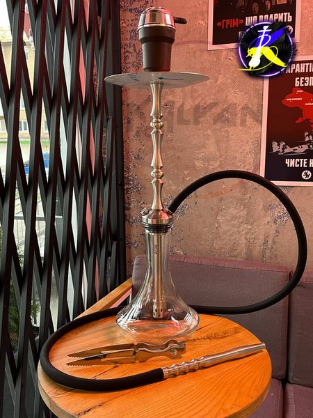 Кальян Sky Hookah Classic Silver в повному комплекті на колбі Craft Clear 65 см 3362 - фото інтернет-магазина Кальянер