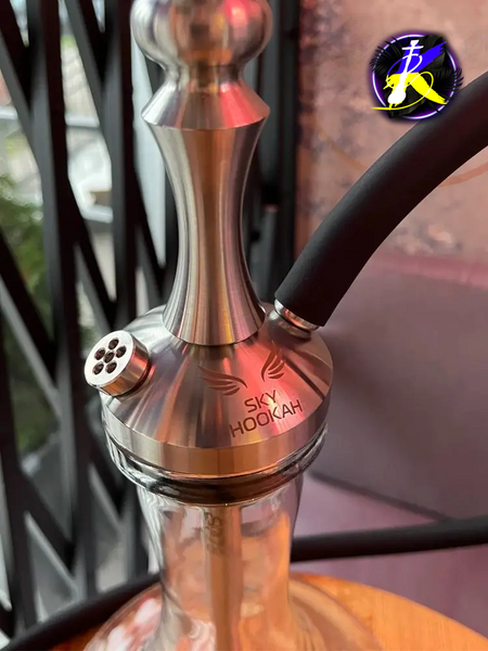 Кальян Sky Hookah Classic Silver в повному комплекті на колбі Craft Clear 65 см 3362 - фото інтернет-магазина Кальянер