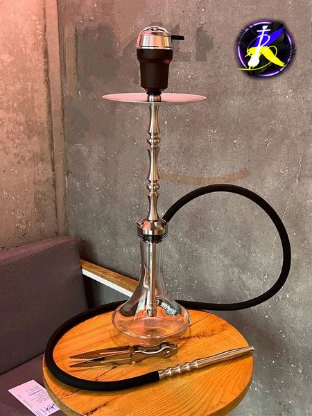 Кальян Sky Hookah Classic Silver в повному комплекті на колбі Craft Clear 65 см 3362 - фото інтернет-магазина Кальянер