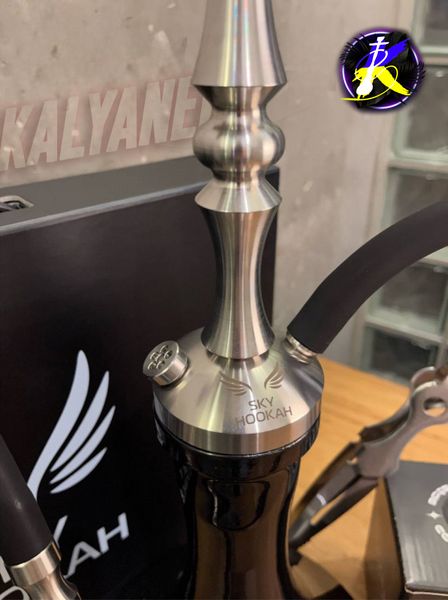 Кальян Sky Hookah Classic Silver в повному комплекті на колбі Craft Black 65 см 3363 - фото интернет-магазина Кальянер