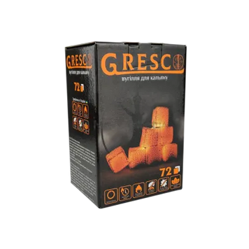 Горіхове вугілля для кальяну Gresco (1 кг, 72 шт, р25) 19182 - фото інтернет-магазина Кальянер