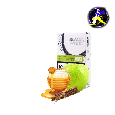 Табак Black&White Cream apple (яблоко мёд корица, 40 г)   9852 - фото интернет-магазина Кальянер