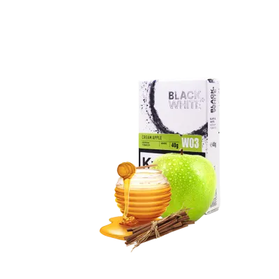 Табак Black&White Cream apple (яблоко мёд корица, 40 г)   9852 - фото интернет-магазина Кальянер