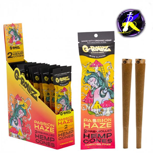 Бумага для самокруток G-ROLLZ - 2x Passion Fruit Flavored Pre-Rolled Hemp Cones 36723 - фото інтернет-магазина Кальянер