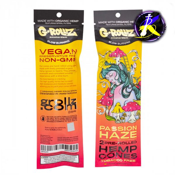 Бумага для самокруток G-ROLLZ - 2x Passion Fruit Flavored Pre-Rolled Hemp Cones 36723 - фото интернет-магазина Кальянер