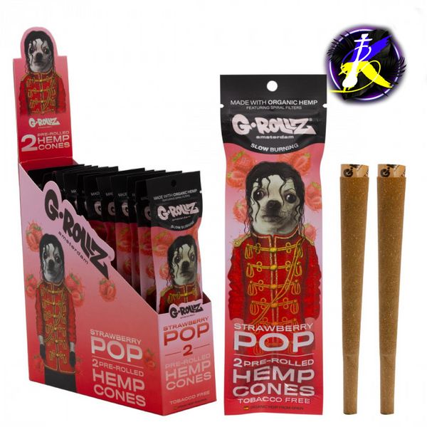 Бумага для самокруток G-ROLLZ - 2x Strawberry Flavored Pre-Rolled Hemp Cones 345728 - фото інтернет-магазина Кальянер