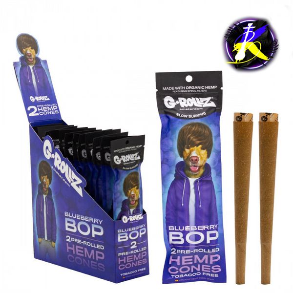 Бумага для самокруток G-Rollz | 2x Blueberry Flavored Pre-Rolled Hemp Cones 88868 - фото інтернет-магазина Кальянер