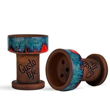Чаша Gusto Bowls Rook Classic Blue and Red 4411 - фото інтернет-магазина Кальянер